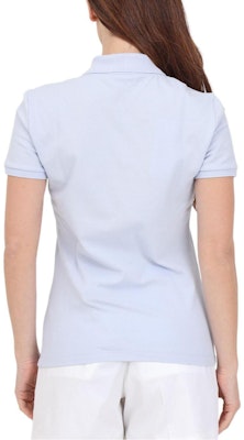 (Women) LACOSTE SS24 Light Blue Embroidered Logo Polo Shirt. PF5462-J2G Shop (Women) LACOSTE SS24 Light Blue Embroidered Logo Polo Shirt. PF5462-J2G