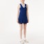 Shop (Women) LACOSTE Striped V-Neck Pleated Sleeveless Dress Deep Blue. EF1031-PIM