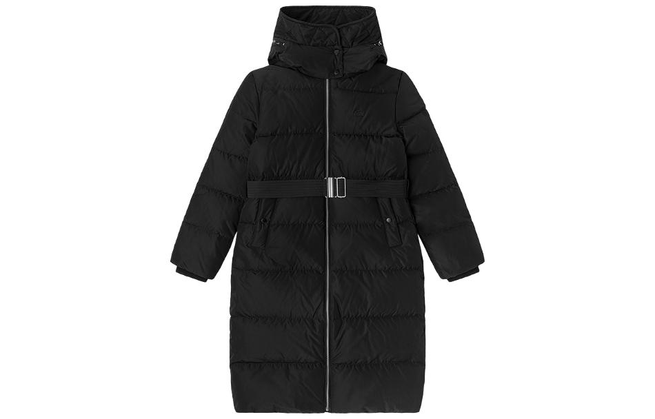 (Women) LACOSTE  Thick Hooded Down Jacket Warm Puffer Coat Solid Color. BF0518