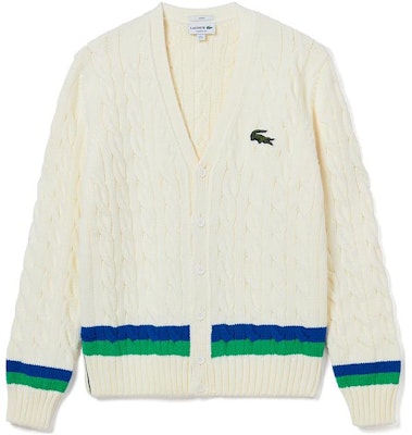 (W) Lacoste V領開襟毛衣 象牙白 學院風格. AH2114-P4I Order (W) Lacoste V領開襟毛衣 象牙白 學院風格. AH2114-P4I