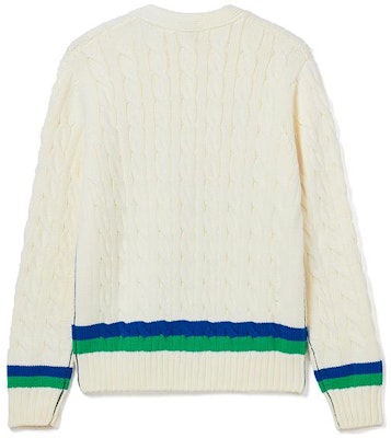 (W) Lacoste V領開襟毛衣 象牙白 學院風格. AH2114-P4I Lookbook (W) Lacoste V領開襟毛衣 象牙白 學院風格. AH2114-P4I