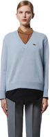 Purchase (W) LACOSTE V領長袖羊絨毛衣 雪藍色 AF0402
