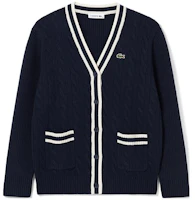 Order (W) LACOSTE V領條紋針織開襟衫長袖毛衣。 AF9336