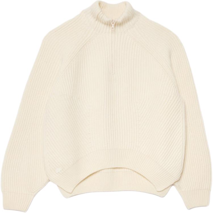 (Women) LACOSTE  White High Neck Raglan Sleeve Sweater. AF2528-70V