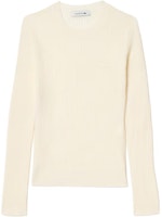 (Women) LACOSTE White Long-Sleeve Crewneck Sweater. AF2576-70V (Women) LACOSTE White Long-Sleeve Crewneck Sweater. AF2576-70V