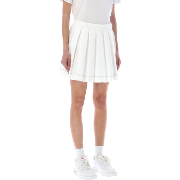 Lookbook (Women) LACOSTE  White Solid Pleated Casual Shorts JF6414-70V