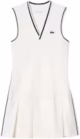 Order (W) LACOSTE 白色條紋V領無袖百褶短洋裝 EF1031-7WJ