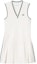 Order (Women) LACOSTE White Striped V-Neck Sleeveless Pleated Short Dress. EF1031-7WJ