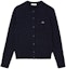 Buy (Women) LACOSTE Wool Blend Cable Knit Cardigan Blue - Slim Fit Long Sleeve Sweater. AF0904-L6L