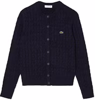 Order (W) LACOSTE 羊毛混紡藍色麻花針織開衫 - 修身長袖毛衣 AF0904-L6L
