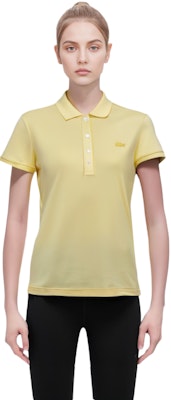 (Women) LACOSTE Yellow Embroidered Logo Short Sleeve Polo Shirt. PF5462-107 4
