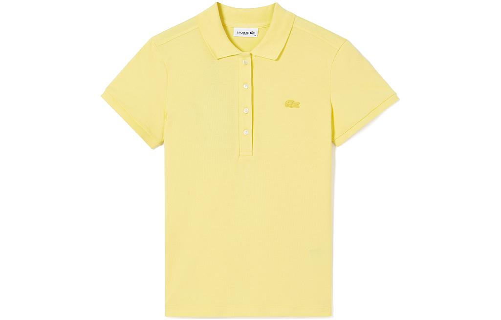 Order (Women) LACOSTE  Yellow Embroidered Logo Short Sleeve Polo Shirt. PF5462-107