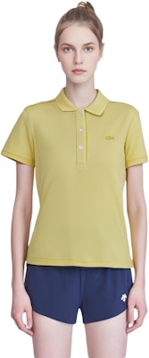 (Women) LACOSTE Yellow Embroidered Logo Short Sleeve Polo Shirt. PF5462-107 2