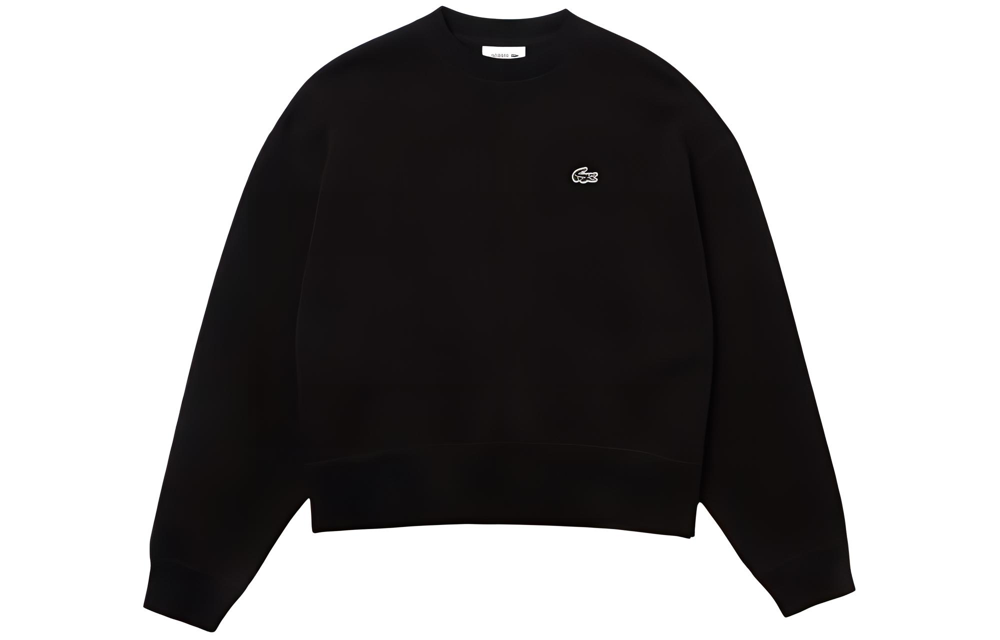 (Women) Lacoste Black Crewneck Pullover Sweatshirt Long Sleeve SF5614-031