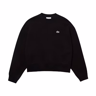 (Women) Lacoste Black Crewneck Pullover Sweatshirt Long Sleeve SF5614-031