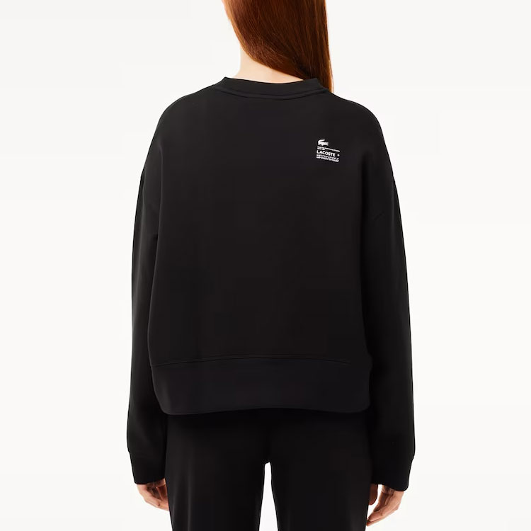 Purchase (Women) Lacoste Black Crewneck Pullover Sweatshirt Long Sleeve SF5614-031
