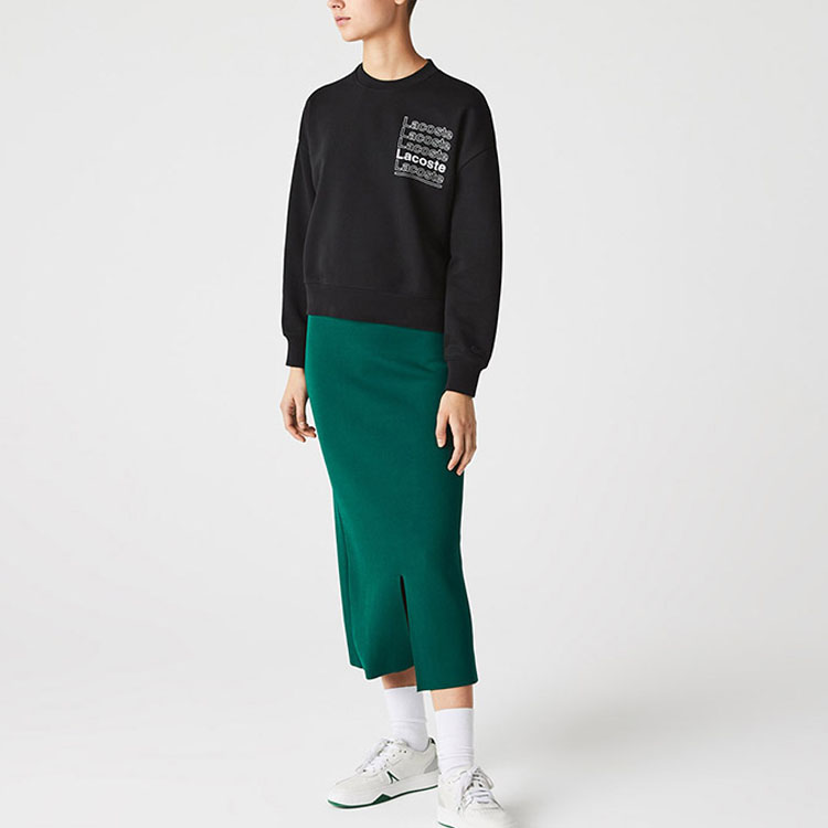 Lookbook (Women) Lacoste Casual Printed Crewneck Drop Shoulder Sweatshirt Sf712100031