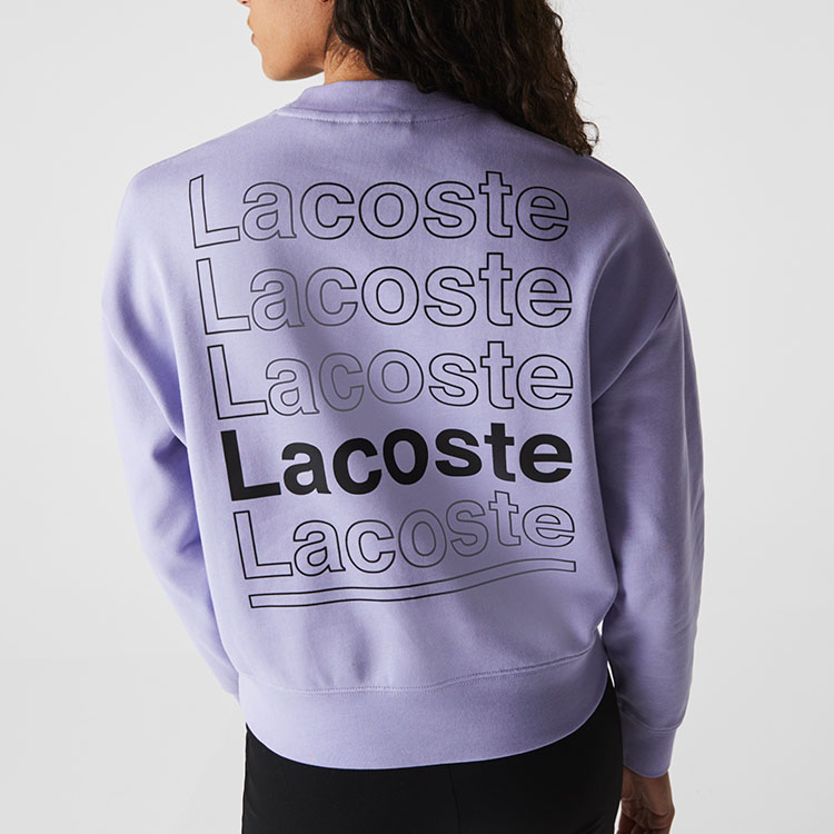 Sizing (Women) Lacoste Casual Printed Crewneck Drop Shoulder Sweatshirt Sf712100031