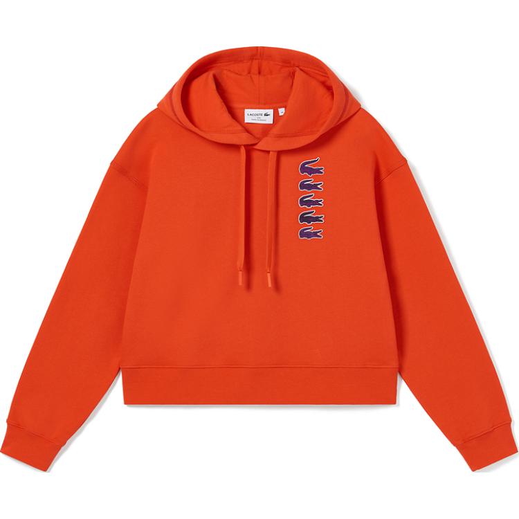 (Women) Lacoste Cropped Hoodie with Animal Logo Design SF1650
