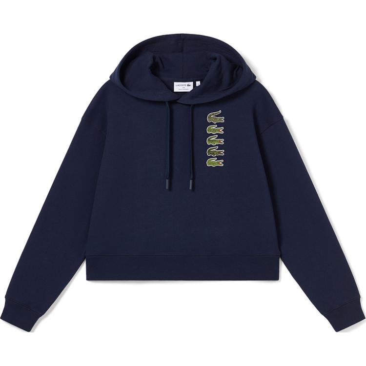 Shop (Women) Lacoste Cropped Hoodie with Animal Logo Design SF1650