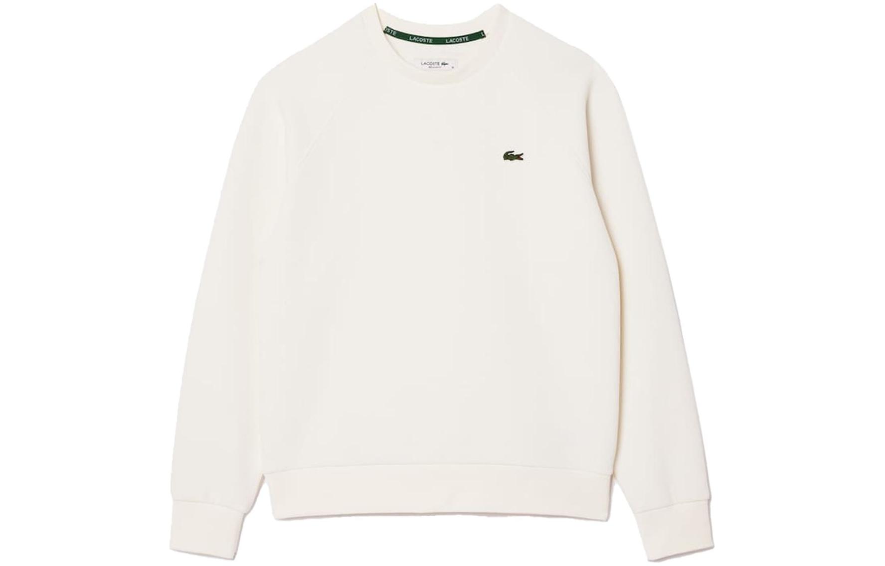 Order (Women) Lacoste Embroidered Logo White Crewneck Long Sleeve Sweatshirt SF834770V