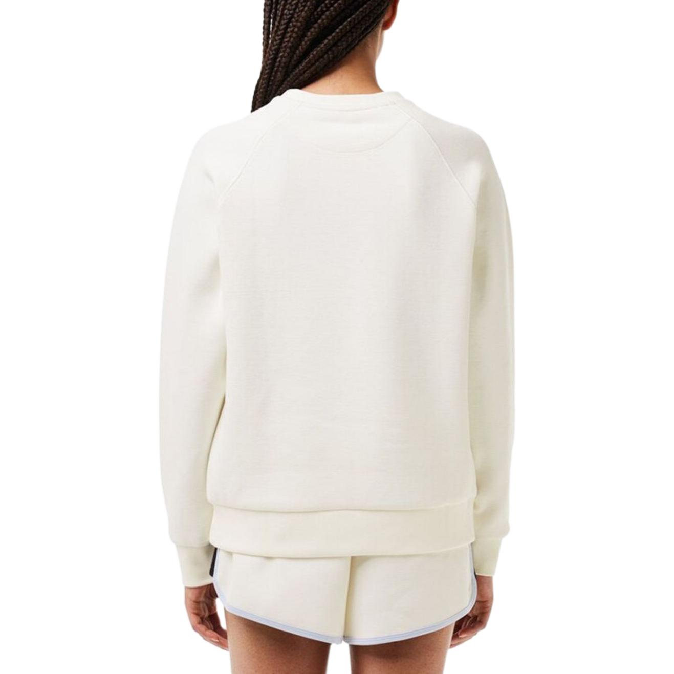 Lookbook (Women) Lacoste Embroidered Logo White Crewneck Long Sleeve Sweatshirt SF834770V