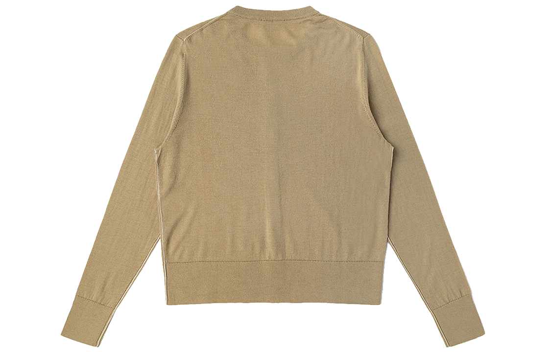 Lookbook (W) LACOSTE FW22 Kardigan Coklat Bulu Lengan Panjang Rajutan. AF1020-02S