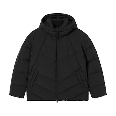 (Women) LACOSTE FW23 Black Solid Color Hooded Jacket BF8544-031