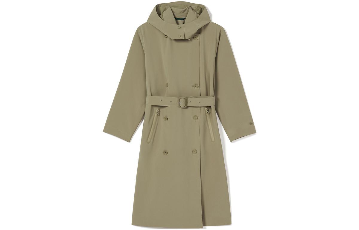 (Women) LACOSTE FW23  Fashion Casual Hooded Windbreaker Coffee Brown. BF0062-CB8