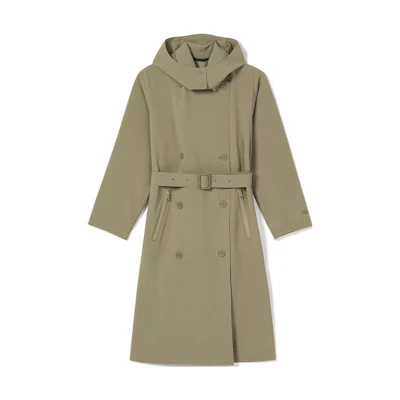 (Women) LACOSTE FW23 Fashion Casual Hooded Windbreaker Coffee Brown. BF0062-CB8