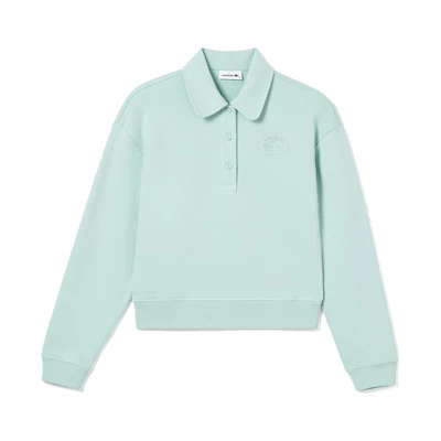 (Women) Lacoste FW23 Letter Print Polo Collar Long Sleeve Sweatshirt SF3469-LGF