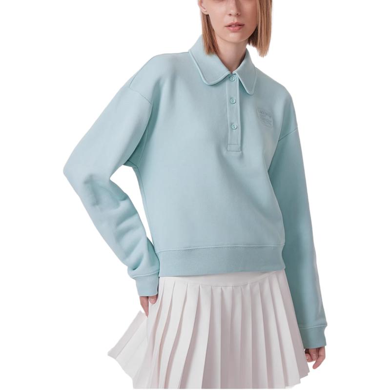 Lookbook (Women) Lacoste FW23 Letter Print Polo Collar Long Sleeve Sweatshirt SF3469-LGF