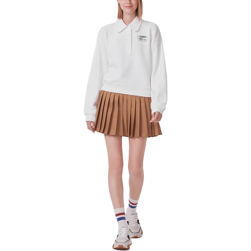Purchase (Women) Lacoste FW23 Letter Print Polo Collar Long Sleeve Sweatshirt SF3469-LGF