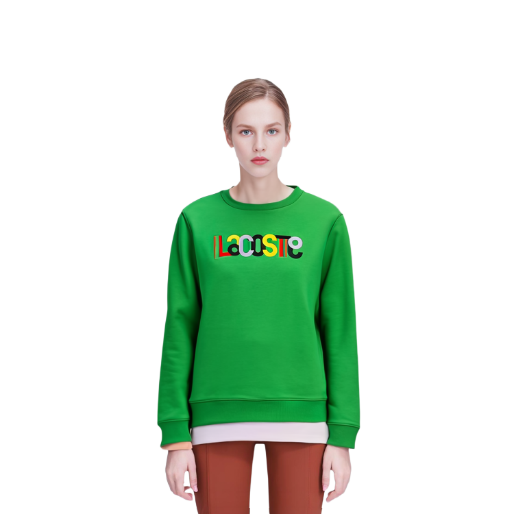 Purchase (Women) Lacoste Green Crewneck Sweatshirt Long Sleeve SF7070-LUU