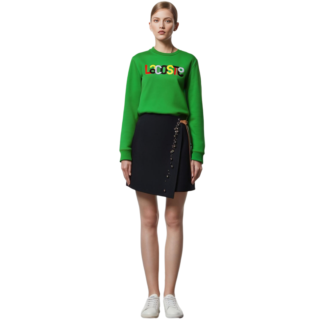 Details for (Women) Lacoste Green Crewneck Sweatshirt Long Sleeve SF7070-LUU
