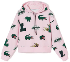 (Women) Lacoste Holiday Logo Printed Hoodie in Pink SF9215-T03 (Women) Lacoste Holiday Logo Printed Hoodie in Pink SF9215-T03