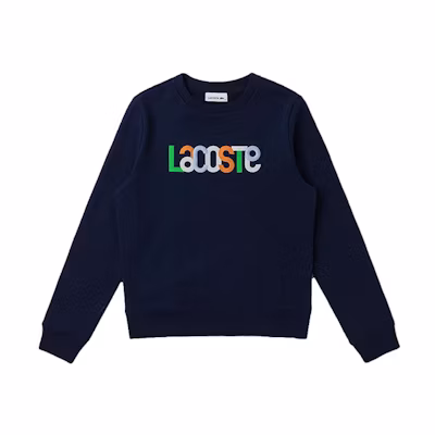 (Women) Lacoste Letter Crewneck Long-Sleeve Sweatshirt - Navy Blue SF7070-166