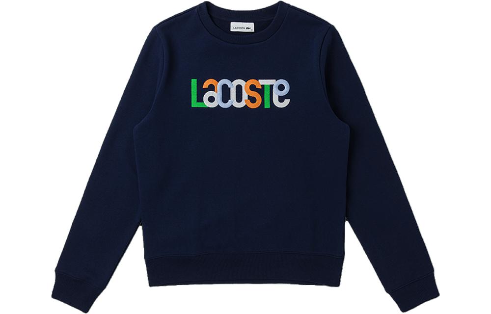 Order (Women) Lacoste Letter Crewneck Long-Sleeve Sweatshirt - Navy Blue SF7070-166