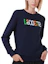 Lookbook (Women) Lacoste Letter Crewneck Long-Sleeve Sweatshirt - Navy Blue SF7070-166