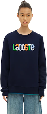 (Women) Lacoste Letter Crewneck Long-Sleeve Sweatshirt - Navy Blue SF7070-166 1