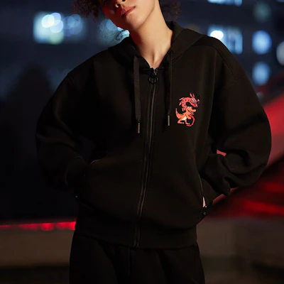 (Women) Lacoste Lunar New Year Cartoon Hoodie Black SF3941-031 Shop (Women) Lacoste Lunar New Year Cartoon Hoodie Black SF3941-031