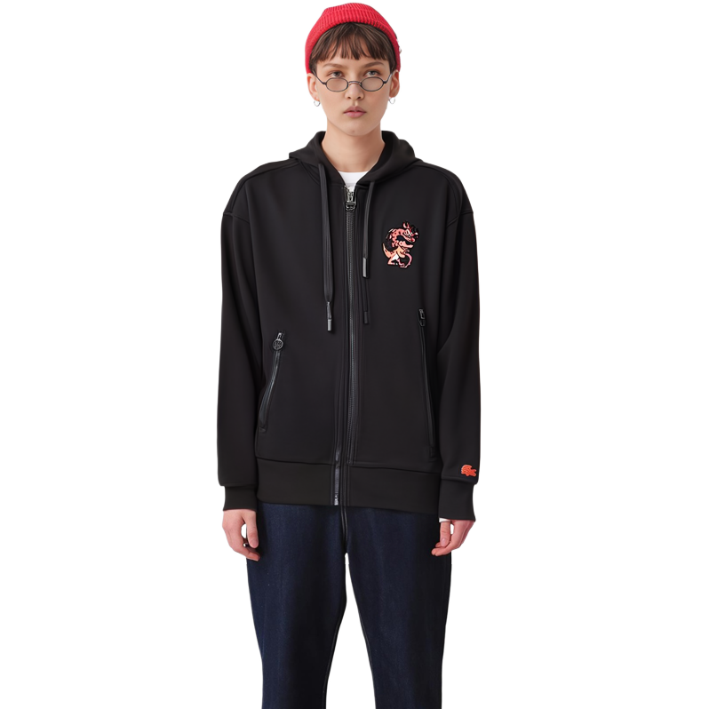 Purchase (Women) Lacoste Lunar New Year Cartoon Hoodie Black SF3941-031
