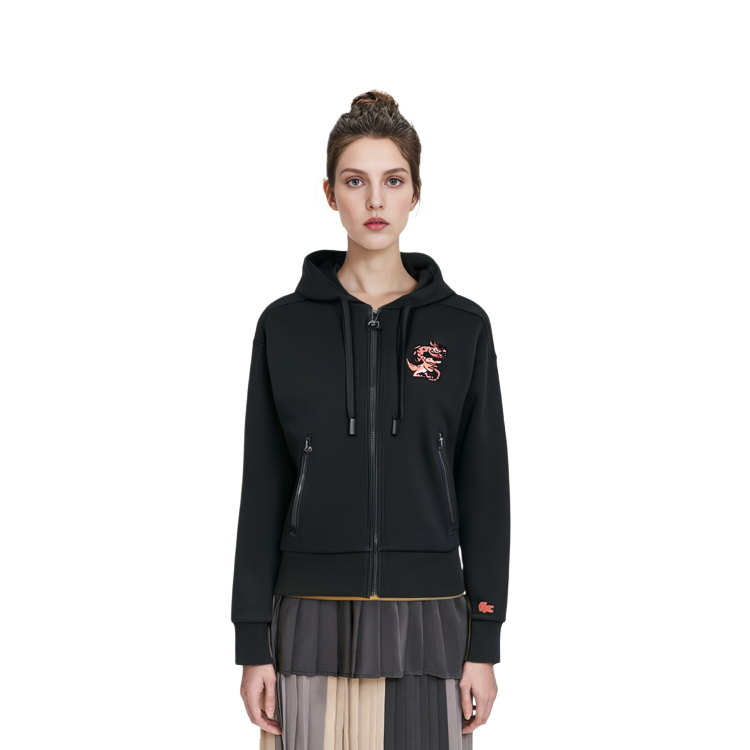 Details for (Women) Lacoste Lunar New Year Cartoon Hoodie Black SF3941-031