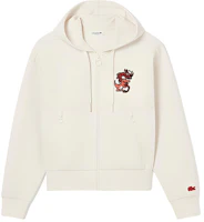 (Women) Lacoste Lunar New Year Cartoon Hoodie Cream White SF3941-XFJ (Women) Lacoste Lunar New Year Cartoon Hoodie Cream White SF3941-XFJ