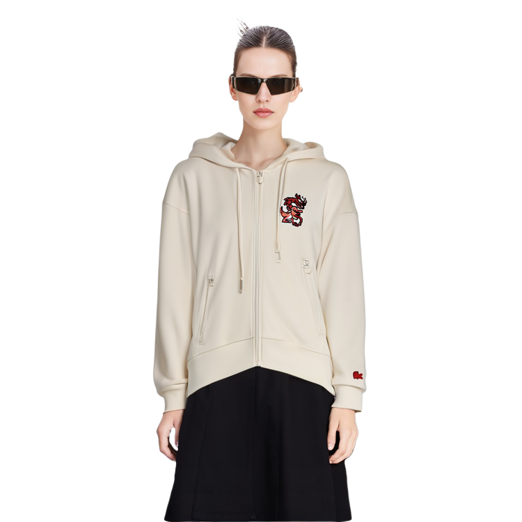 Sizing (W) Lacoste農曆新年卡通連帽衫奶油白 SF3941-XFJ