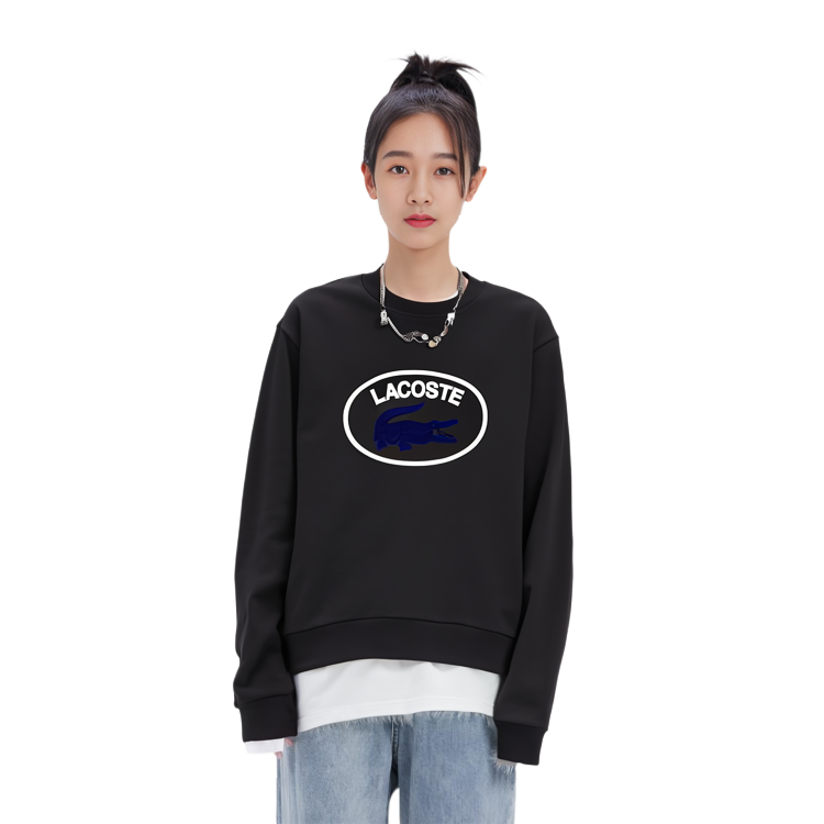 Sizing (Women) Lacoste Navy Crewneck Sweatshirt with Logo Print SF8922-HDE