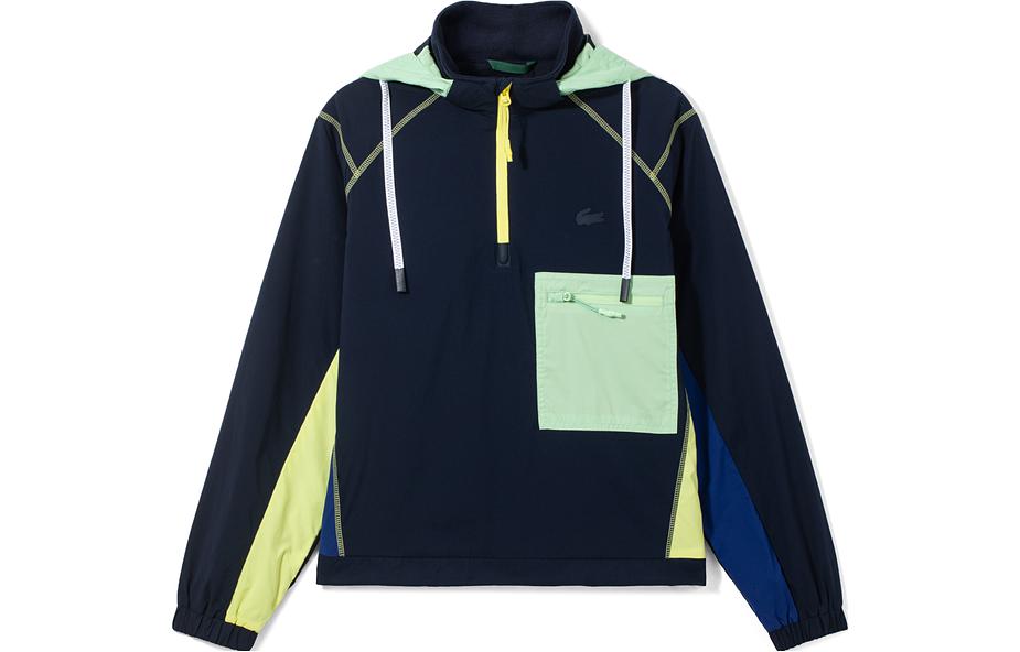 Order (Women) Lacoste Navy Half-Turtleneck Hooded Casual Sports Jacket BF8566-AY3