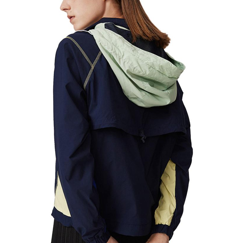 Purchase (Women) Lacoste Navy Half-Turtleneck Hooded Casual Sports Jacket BF8566-AY3