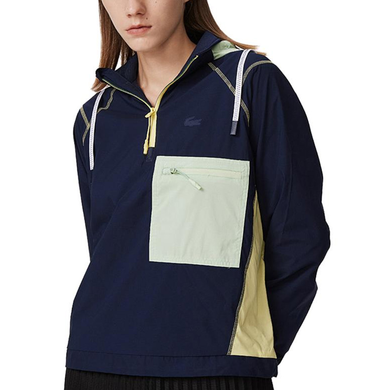 Details for (Women) Lacoste Navy Half-Turtleneck Hooded Casual Sports Jacket BF8566-AY3