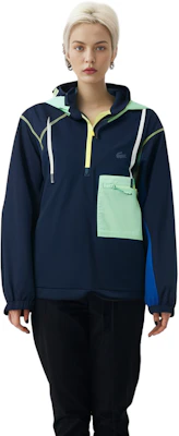 (Women) Lacoste Navy Half-Turtleneck Hooded Casual Sports Jacket BF8566-AY3 Cheap (Women) Lacoste Navy Half-Turtleneck Hooded Casual Sports Jacket BF8566-AY3